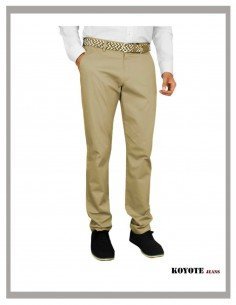 Pantalón hombre Koyote fino elástico en vainilla 505289