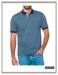 Polo hombre manga corta tallas grandes gris Forestal 721403