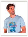 Camiseta de hombre La Vespita en azul celeste 50755 | CONFECCIONES ROMERAL