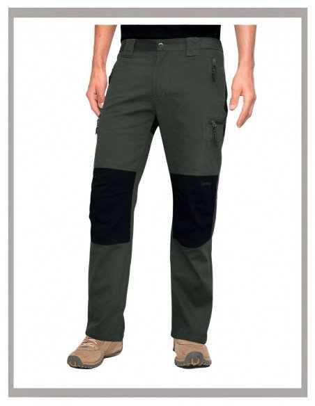 Pantalón hombre gabardina Trekking elástico verde 508251 Pantalón hombre gabardina Trekking elástico verde 508251