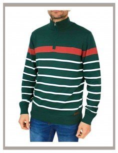 Jersey hombre en verde con rayas Forestal 330537