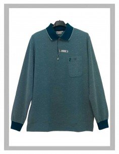 Polo hombre manga larga verde claro J3 Ayllón 3327 2