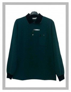 Polo hombre manga larga verde botella J3 Ayllón 3327 2