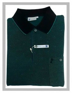 Polo hombre manga larga verde botella J3 Ayllón 3327