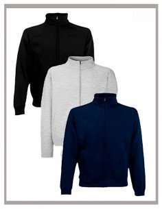 Sudadera negra FRUIT OF THE LOOM con cremallera 2