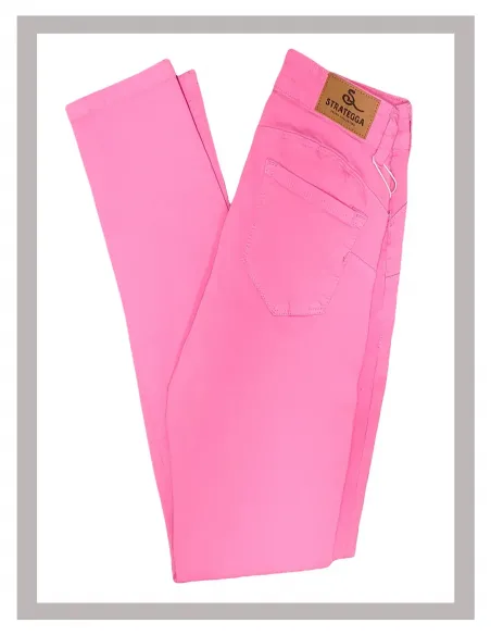 Pantalón chica pitillo Push-Up en rosa chicle Strategga V3