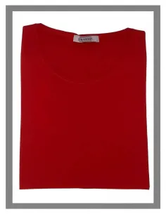 Camiseta mujer básica roja de manga corta Strategga