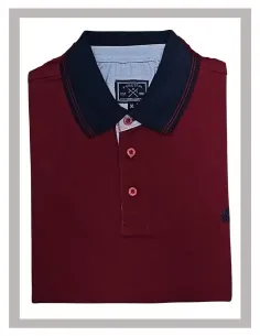 Polo hombre manga corta tallas grandes granate Forestal 721403 2