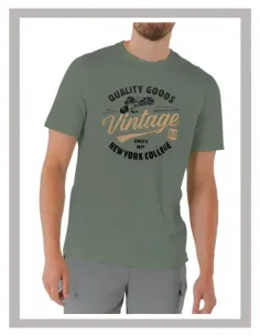 Camiseta de hombre tallas grandes en verde Forestal 701306