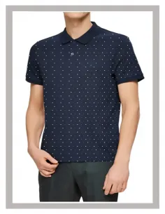 Polo hombre manga corta de puntitos marino Forestal 721509