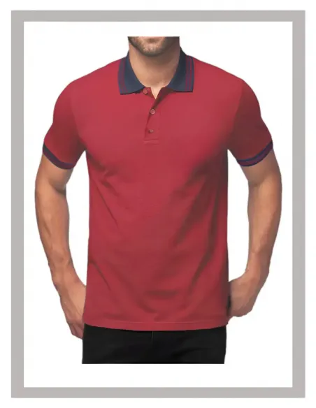 Polo hombre manga corta tallas grandes granate Forestal 721403