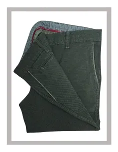Pantalón chino de hombre en verde kaki piqué La Vespita Mod-50932 2
