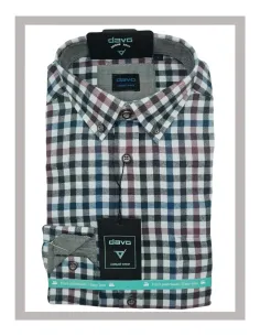 Camisa de hombre viella de cuadros medios colores oscuros Mod-420