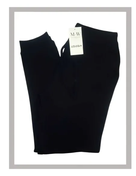 Pantalón deporte con puño marca LOSAN en negro 24038 Pantalón deporte con puño marca LOSAN en negro 24038