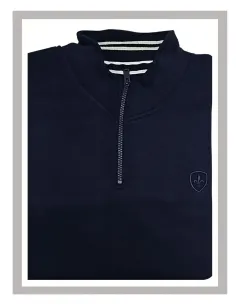 Sudadera juvenil media-cremallera azul marino de Roberto Bassi Mod-Virgo 2
