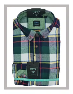 Camisa de hombre franela con cuadros de colores de DAVO 478