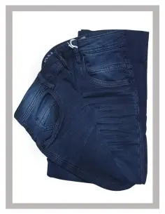 Pantalón vaquero hombre elástico pitillo oscuro desgastado Losan 24014 2