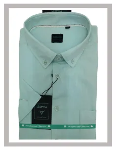 Camisa de hombre manga corta en verde pastel DAVO Mod-900