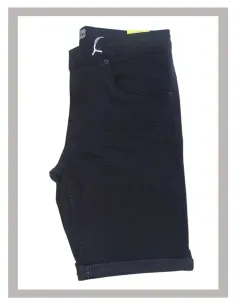 Bermuda de hombre vaquera elástica en negro LOSAN 25009 2