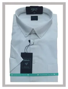 Camisa de hombre manga corta en blanco DAVO Mod-900