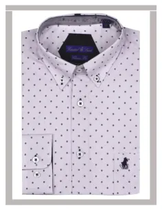 Camisa hombre tallas grandes en malva y topitos Forestal 900415