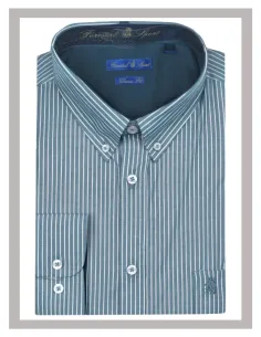 Camisa hombre tallas grandes verde oscuro de rayas Forestal 900582