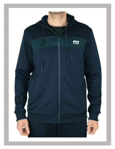 Sudadera con capucha y cremallera en azul marino de Forestal 758873
