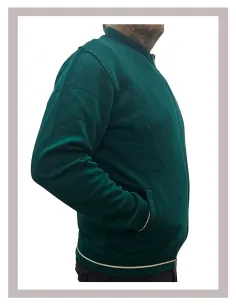 Sudadera juvenil con cremallera en verde botella de Urban Mod-Andro 2