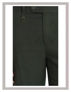 Pantalón de hombre vestir sin pinza en verde LUIYI'S Mod-Praga 2