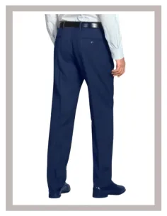 Pantalón de hombre vestir sin pinza en azul marino LUIYI'S Mod-Praga 2
