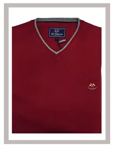 Jersey de hombre pico La Española en granate 10916