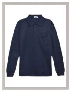 Polo de hombre manga larga Losan en azul marino interlock 24030 2