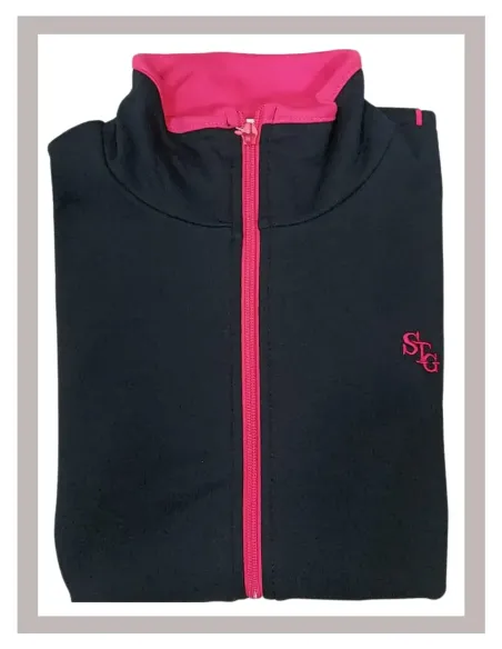 Sudadera mujer con cremallera en marino y fucsia de Strategga Mod-300