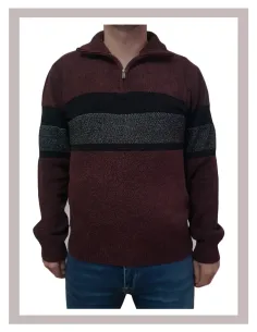 Jersey de hombre de tejido chenilla Losan en burdeos 25051 2