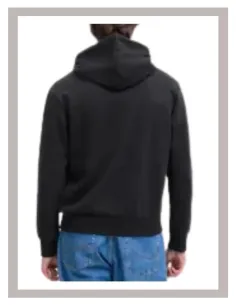 Sudadera hombre con capucha en negro JJ REBEL Zack 2