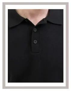 Jersey de hombre JJ REBEL en negro con cuello polo NECK 2
