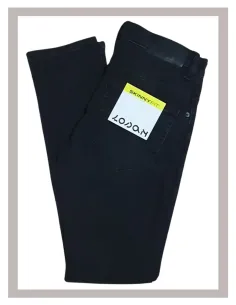 Pantalón vaquero hombre elástico semi pitillo negro Losan 24011 2