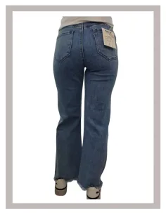 Pantalón de chica elástico de campana con margaritas 22056 2