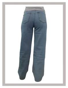 Pantalón de chica elástico ancho en piedra claro 1057 2