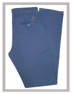 Pantalón chino elástico La Española en azul ducados de fantasía 10966-3 2