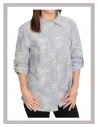 Camisa de mujer manga al codo azul Cottonissimo 65262