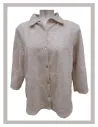 Camisa de mujer manga al codo beige Cottonissimo 65262