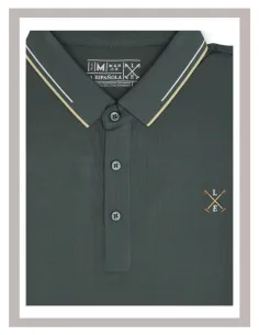 Polo hombre manga corta La Española en verde oscuro 10963 2