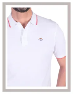 Polo hombre manga corta básico La Española en blanco 10954 2