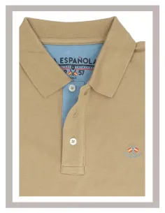 Polo hombre manga corta básico La Española en tostado 10951 2
