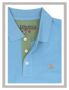 Polo hombre manga corta básico La Española en azul 10951 2