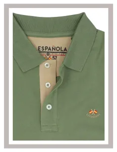 Polo hombre manga corta básico La Española en verde 10951 2