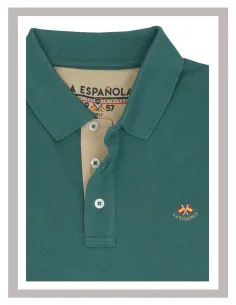 Polo hombre manga corta básico La Española en verde botella 10951 2