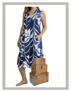 Vestido de mujer estampado azul de Strategga 1211