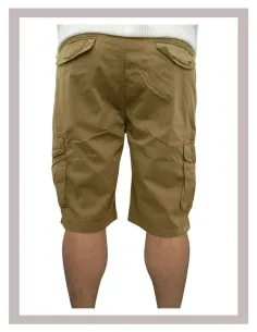 Bermuda de hombre elástica multi bolsillos en camel MASTINO H-557 2